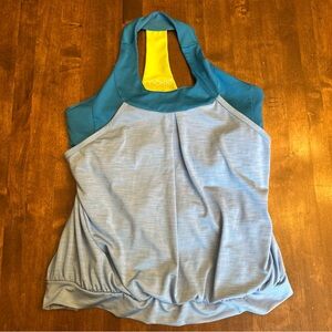 Moxie Cycling Century Layered Tank Jersey Women's XL Blue Athletic‎ Tri Gym
